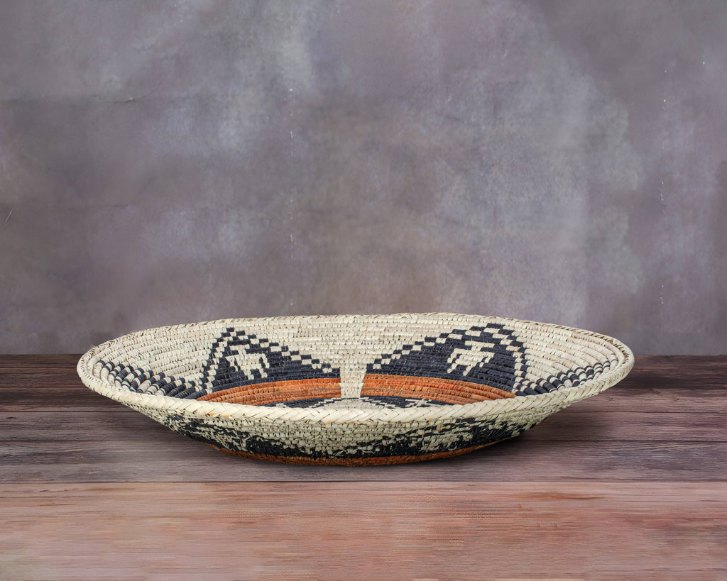 14" Handwoven Navajo Mesa Bowl for Wall Basket Decor