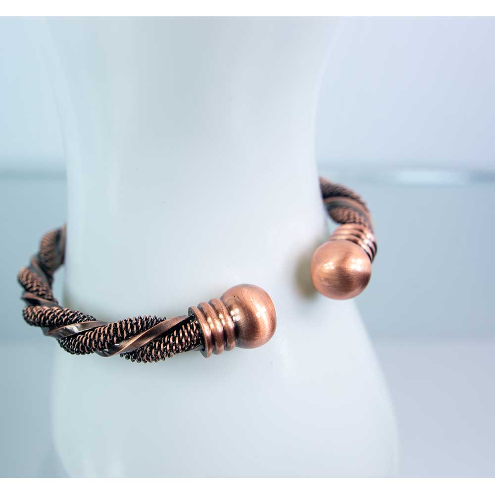 Magnetic Brass Twist Bangle w/ 2 Magnets (Each)
