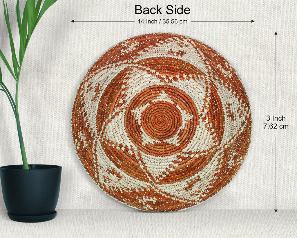 14" Handwoven Dogs Bowl for Wall Basket Decor