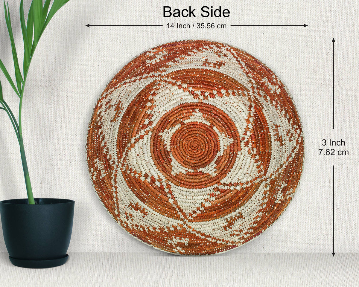 14" Handwoven Dogs Bowl for Wall Basket Decor
