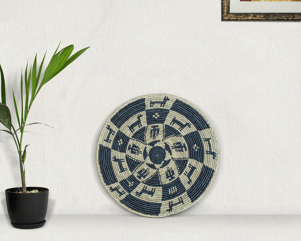 14" Handwoven Guardian Path Bowl for Wall Basket Decor