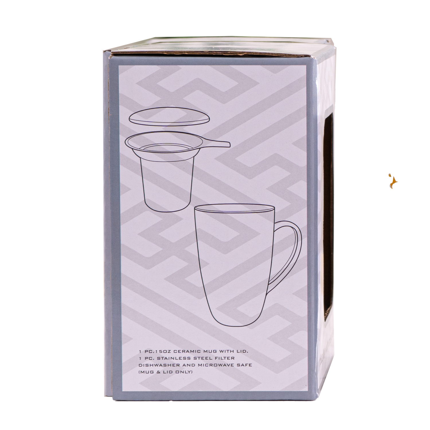 Bamboo Design 15oz Tea Mugs with Lid and Infuser