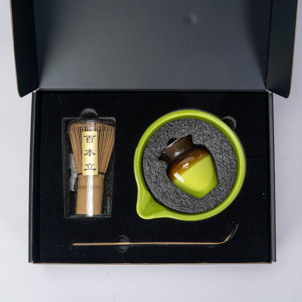 4 Piece Ceremonial Matcha Bowl Whisk Stand and Scoop Set (1/10)