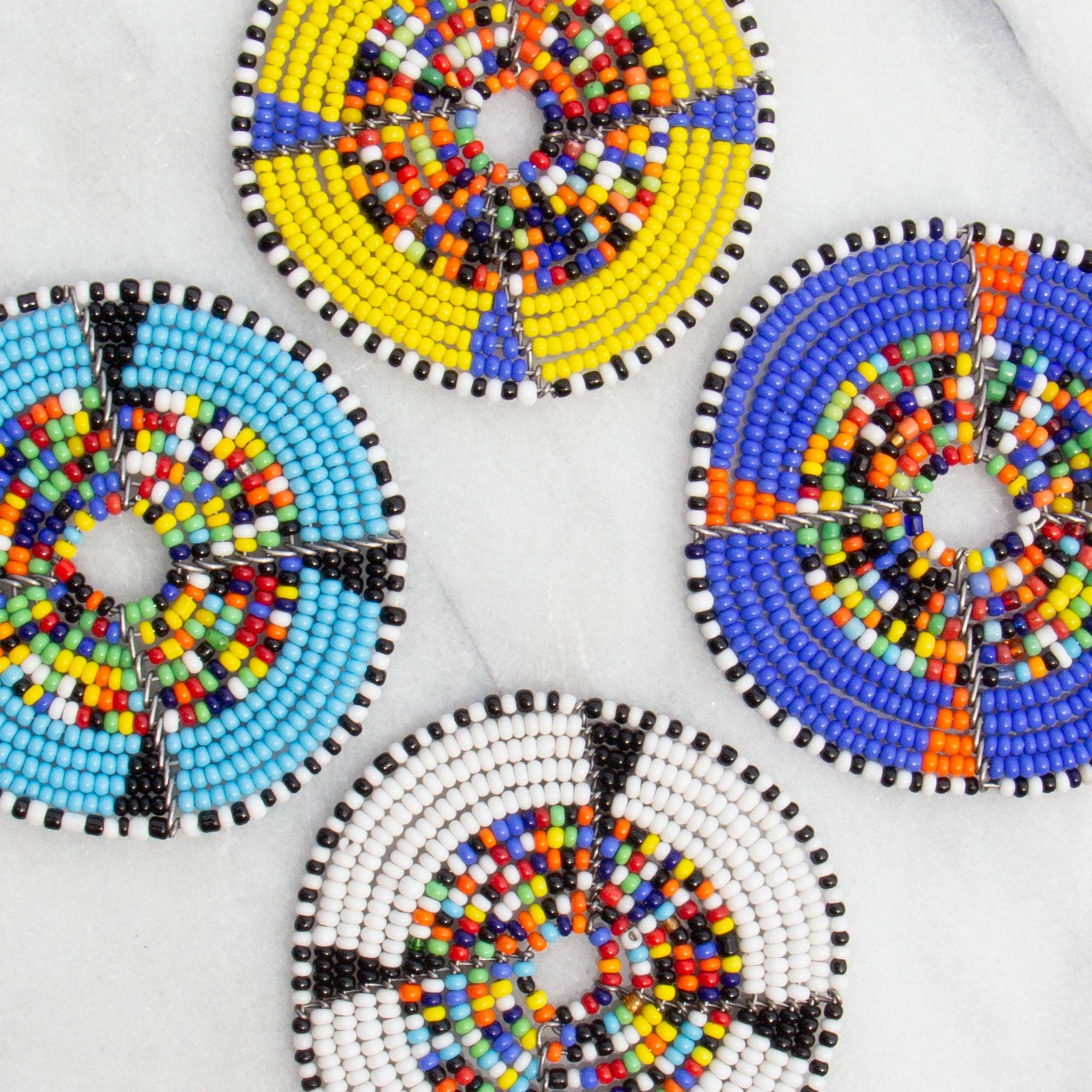 Maasai Bead Multicolor Circle Earrings