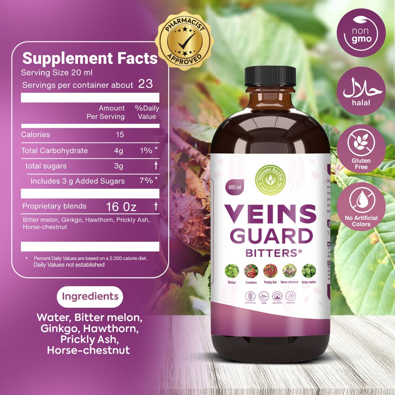 Veins Guard living bitters 480mls