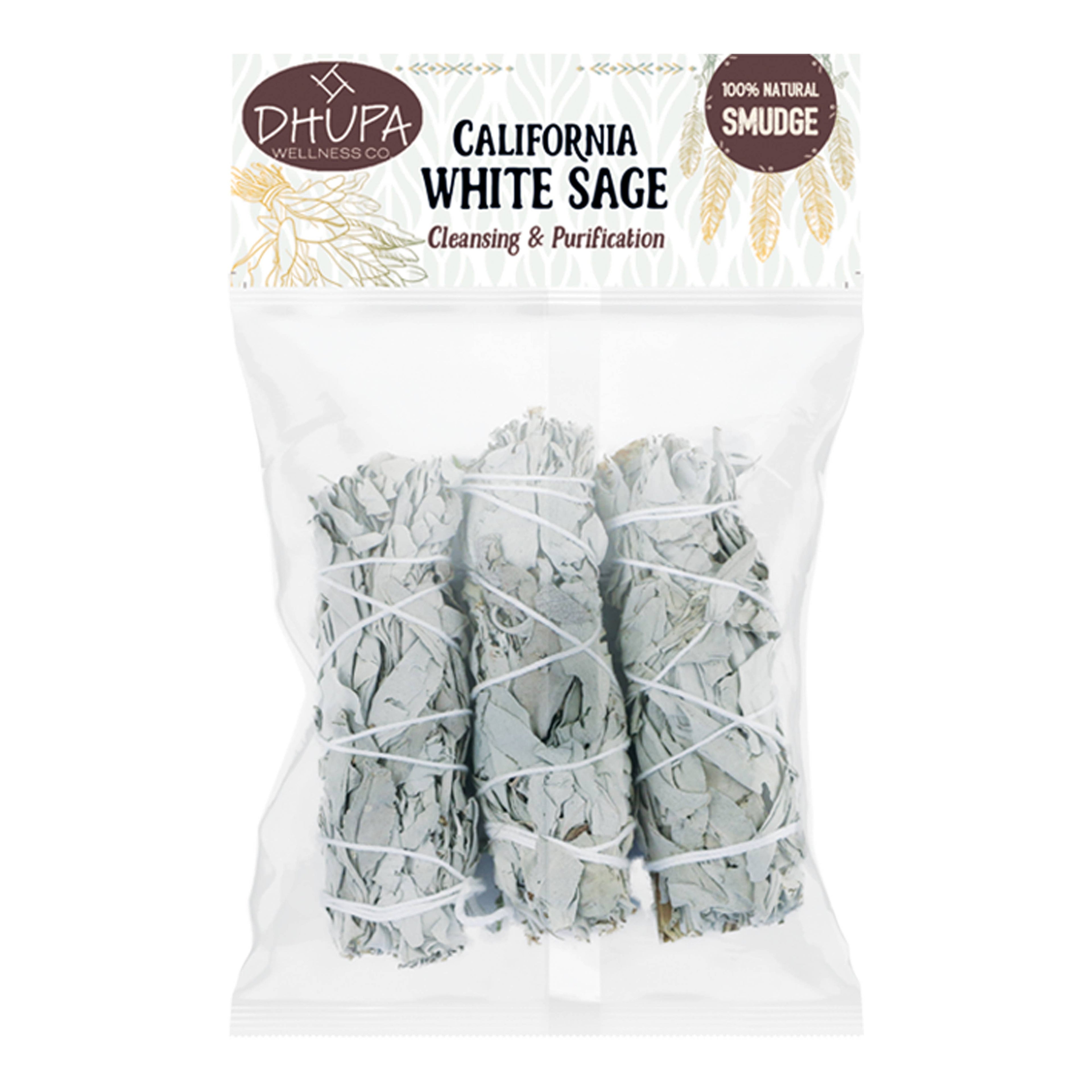 California White Sage Smudge Stick Retail Bag (4 in.) 3ct
