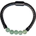 Vegan Leather Braided Bracelet w/ Magnetic Clasp - Green