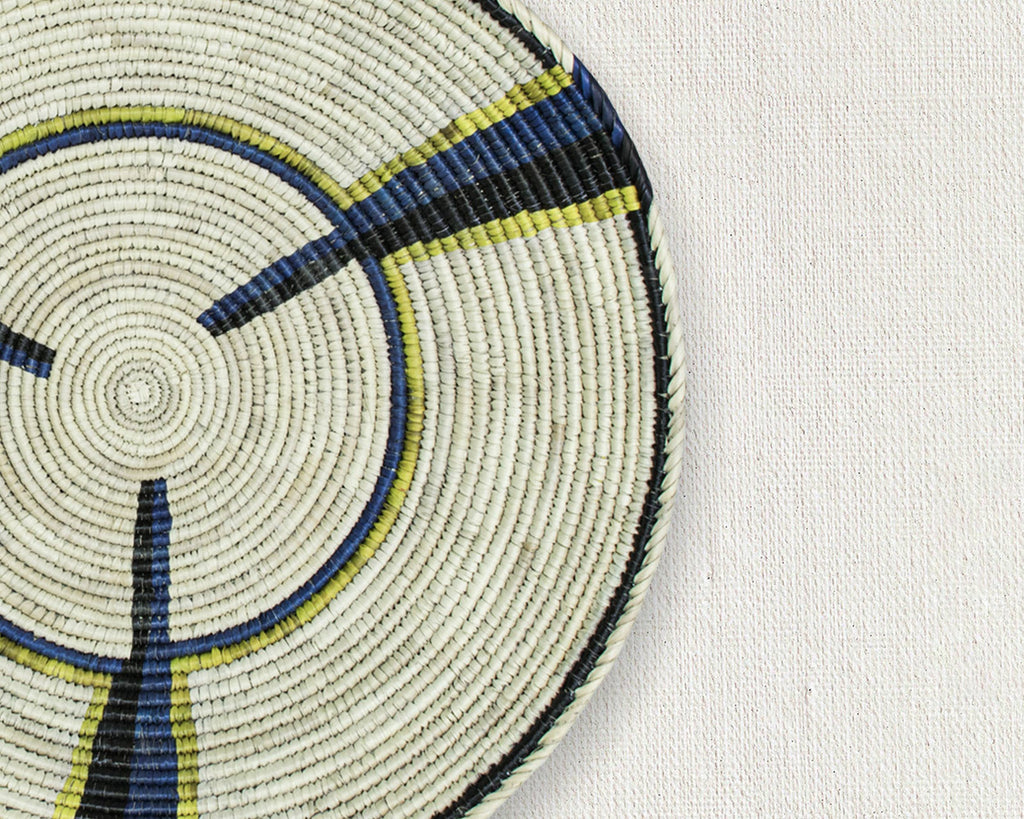 14" Handwoven Fan Mesa Bowl for Wall Basket Decor