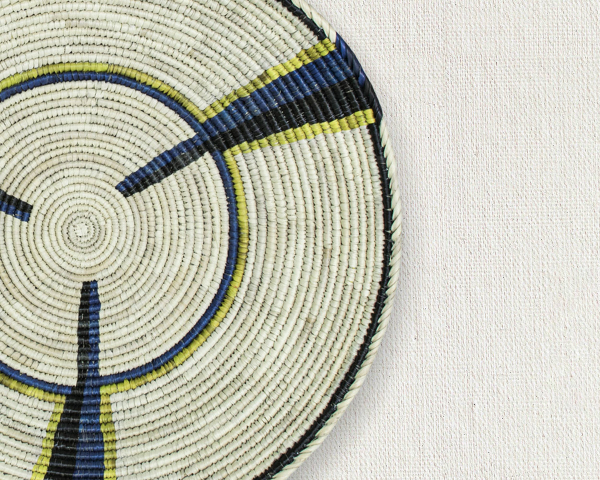 14" Handwoven Fan Mesa Bowl for Wall Basket Decor