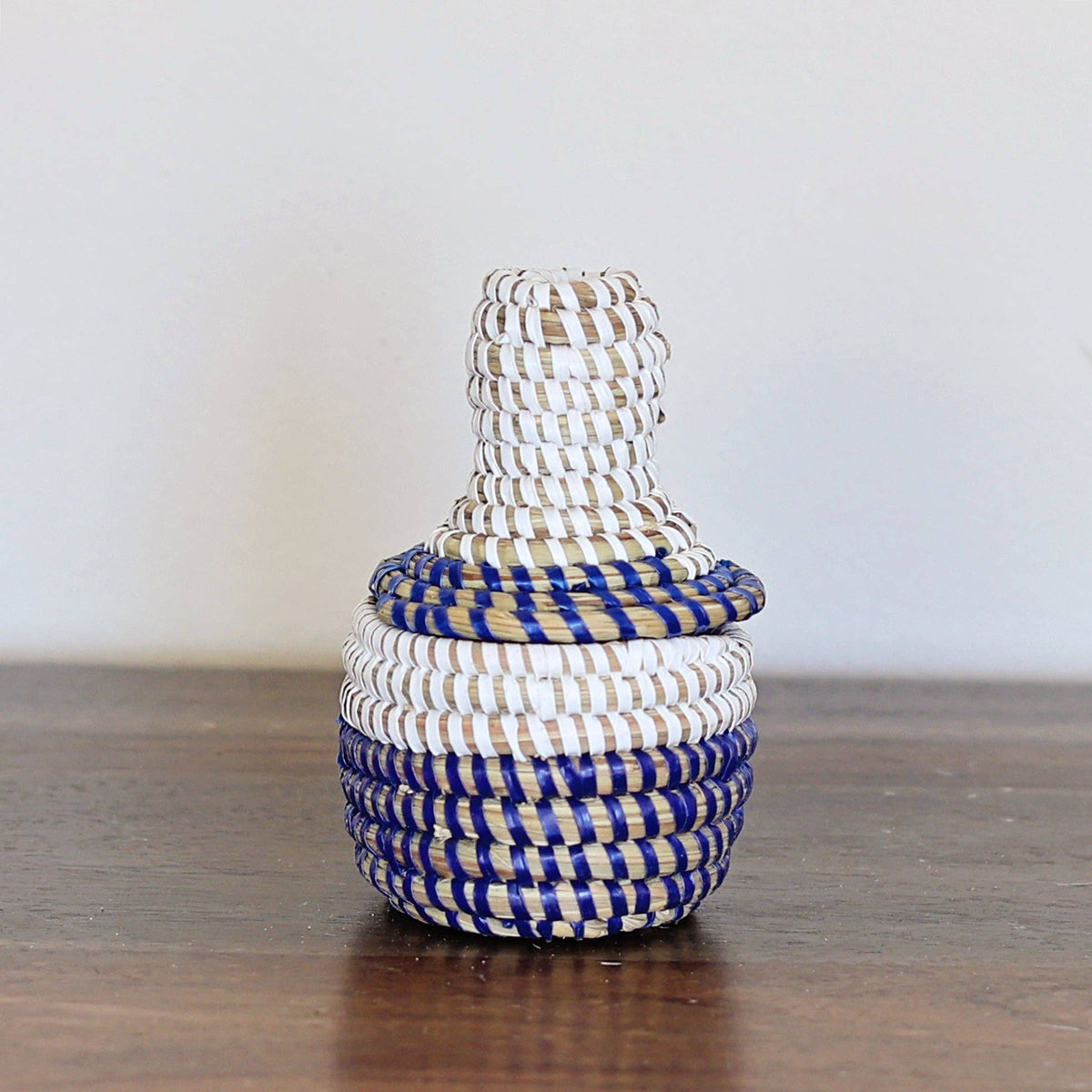 Mini Lidded Sweetgrass Basket, Assorted - Set of 6