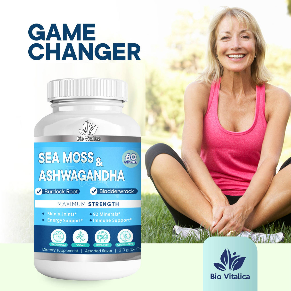 Sea Moss & Ashwagandha Gummies with Burdock & Bladderwrack
