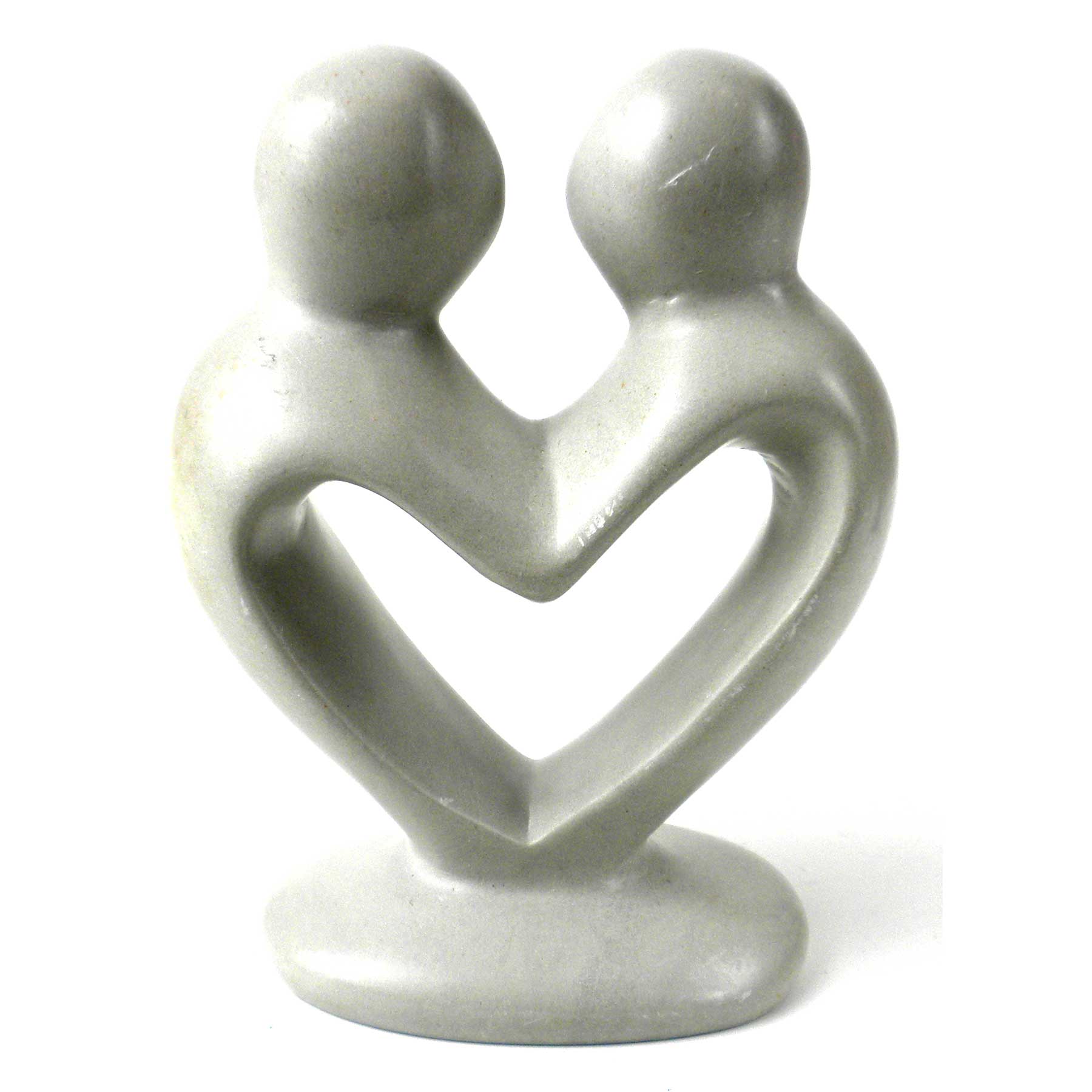Lover's Heart Soapstone Sculptures - Natural Stone