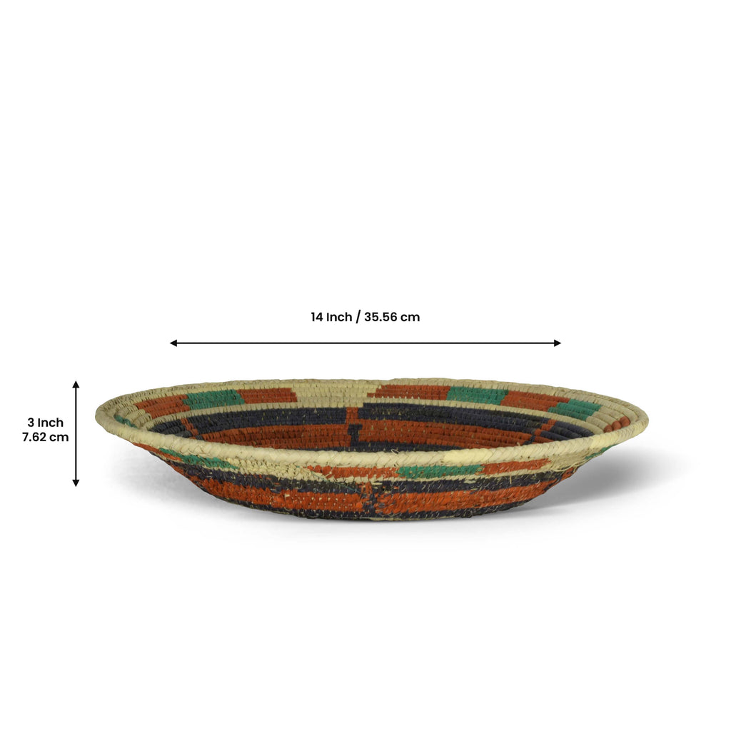 14" Handwoven Football Bowl Basket