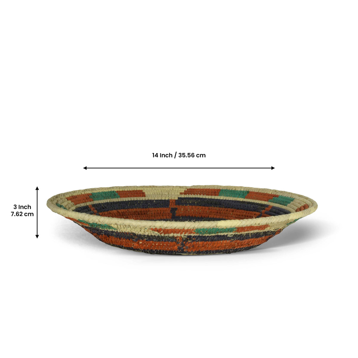 14" Handwoven Football Bowl Basket