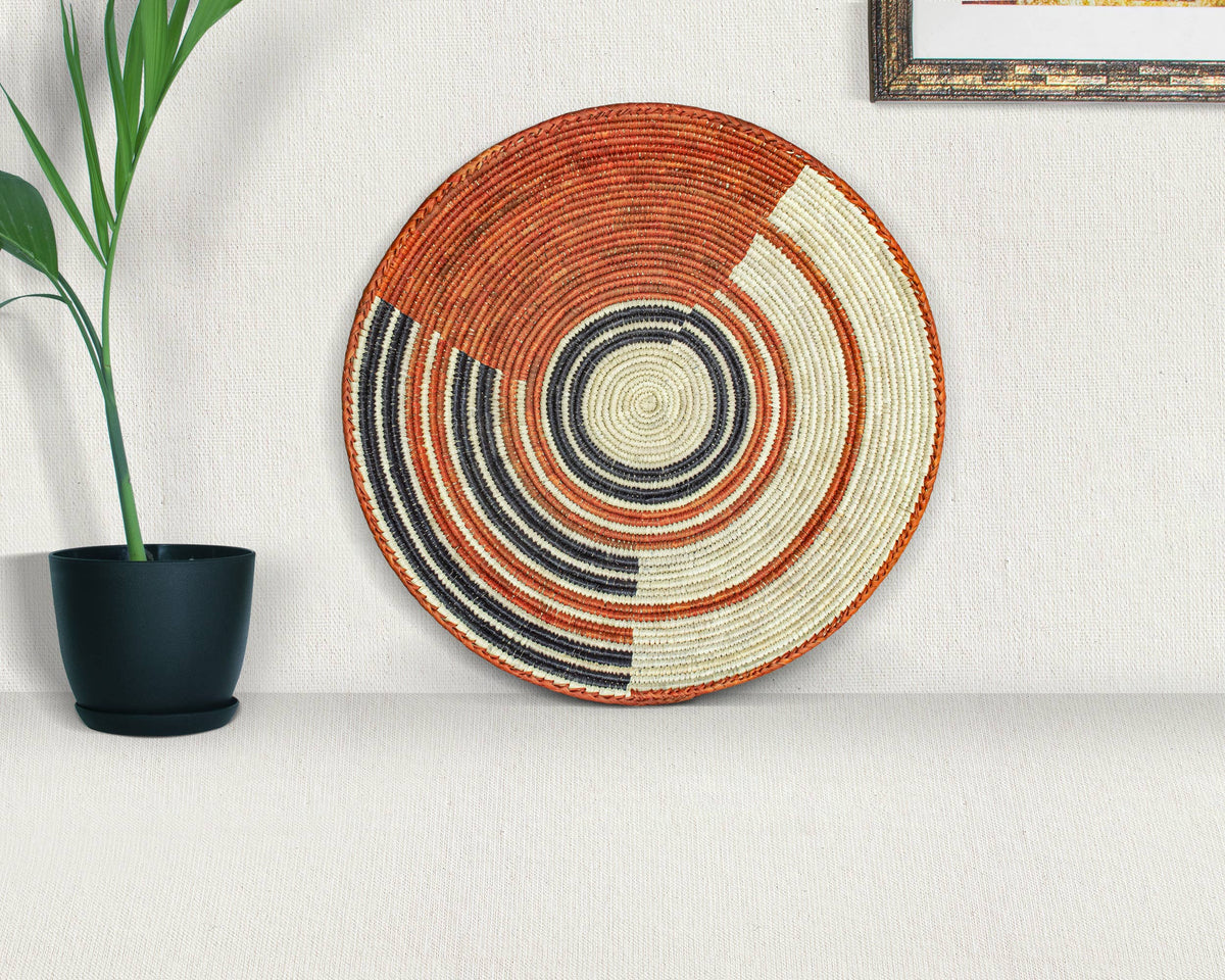 14" Handwoven Search Light Bowl for Wall Basket Decor