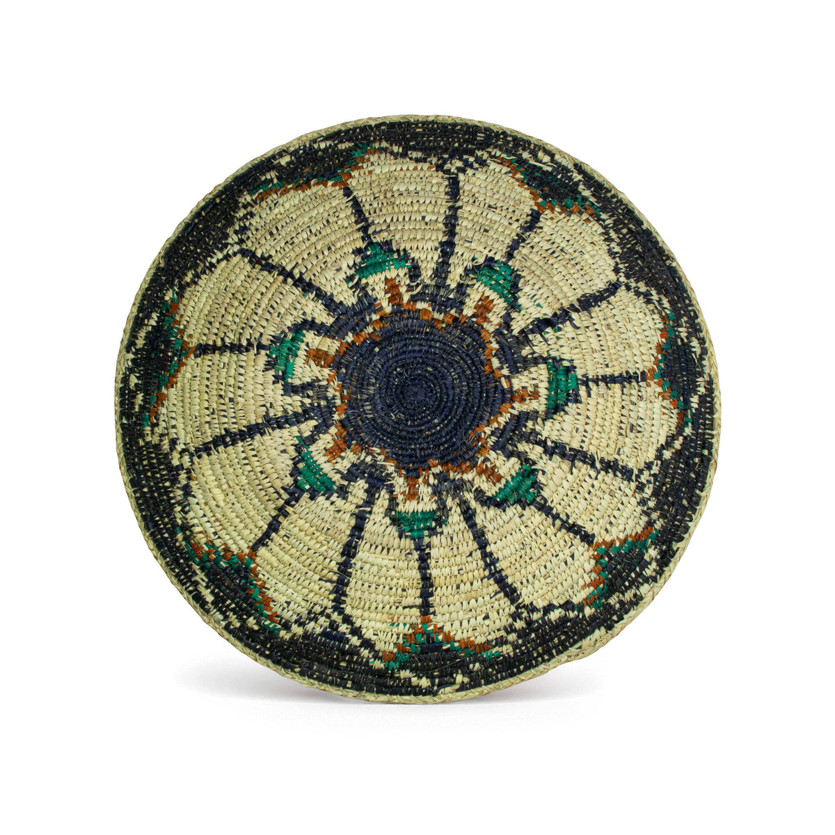14" Handwoven Spin Wheel Bowl for Wall Basket Decor