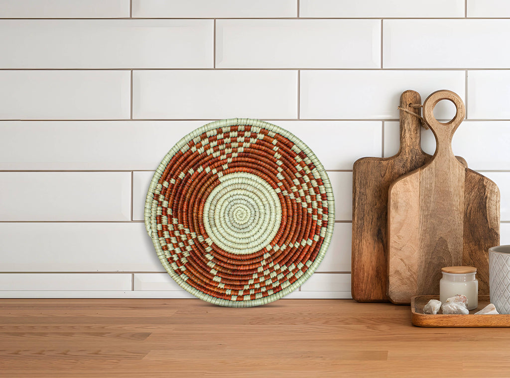 Handwoven Bowl Basket - Southwestern Basket - 7 inch dia