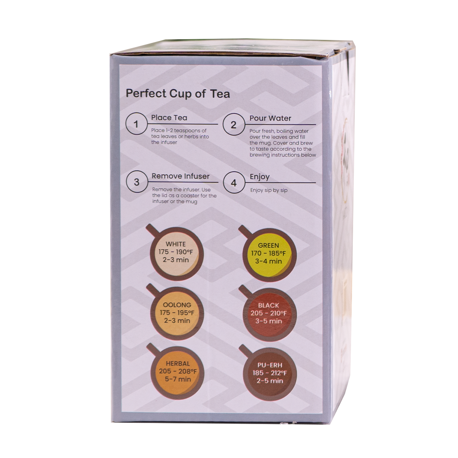 Bamboo Design 15oz Tea Mugs with Lid and Infuser