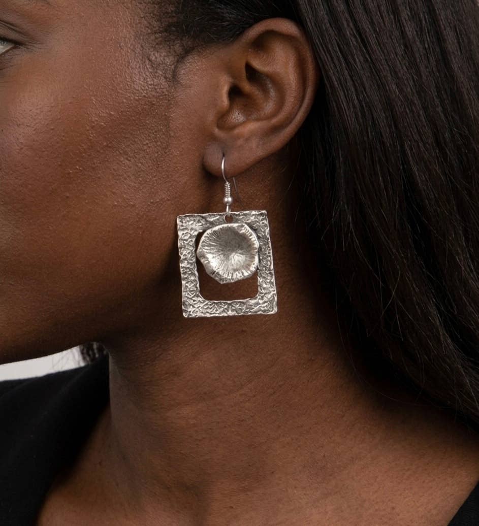 Antique Silver Plated Bohemian Style Earrings