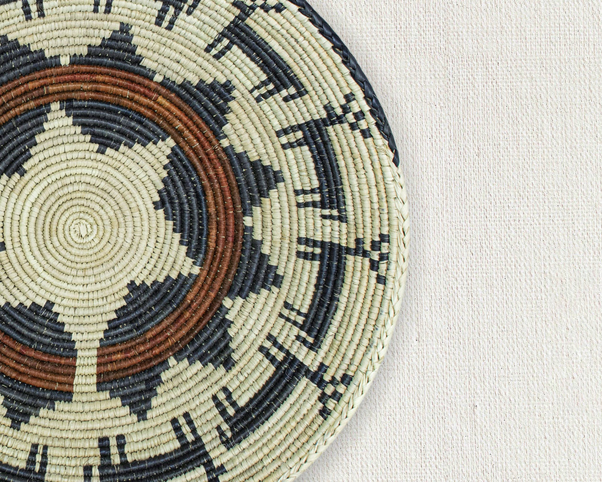14" Handwoven Deers Bowl for Wall Basket Decor