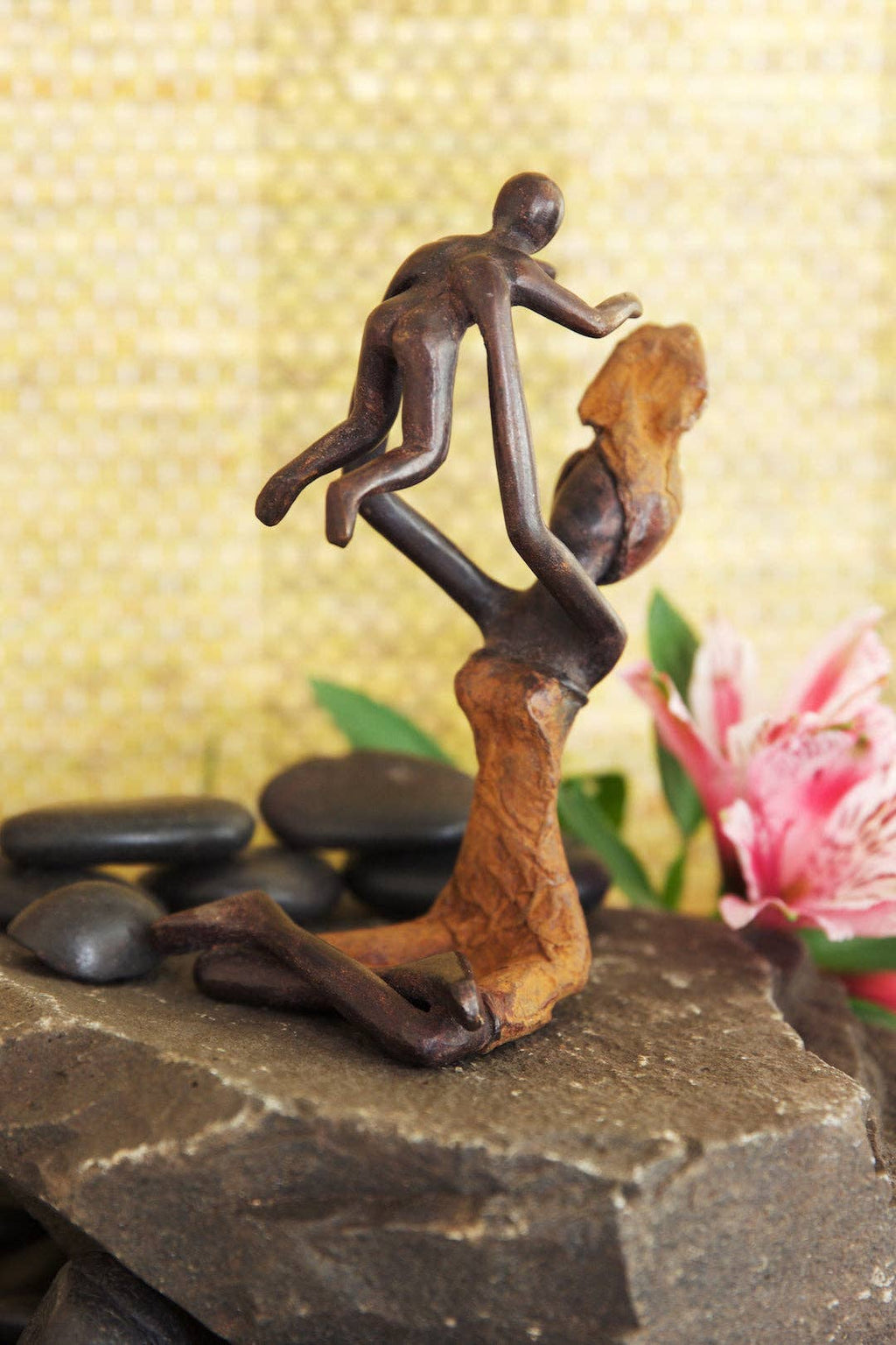 Bronze Playtime Mother & Child Sculpture - Mother's Day Gift