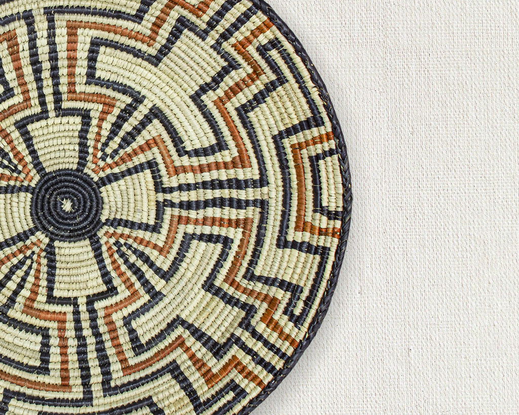 14" Handwoven Arrow Point Bowl for Wall Basket Decor