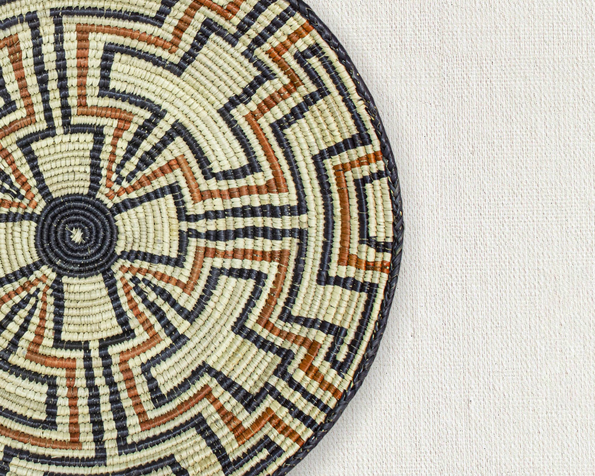 14" Handwoven Arrow Point Bowl for Wall Basket Decor