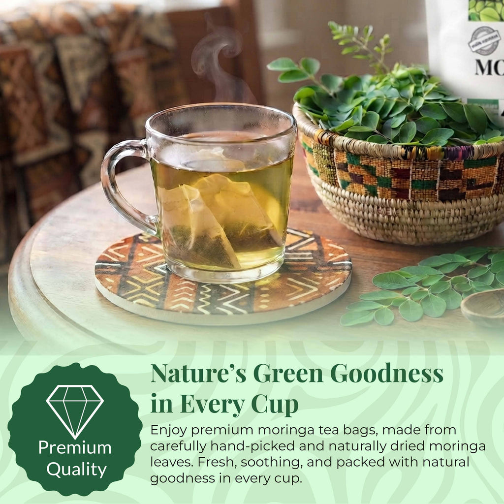 Premium Moringa 40 Tea Bags,  100% Pure Moringa Leaves
