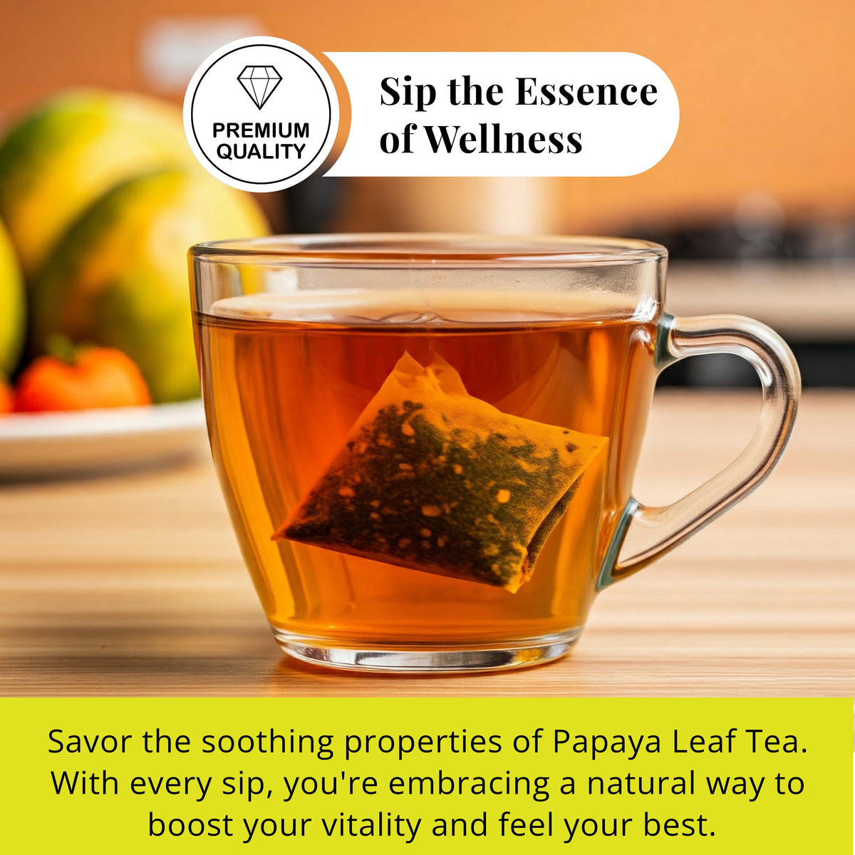 Papaya Leaf Tea Bags – 75 Count, 100% Natural Herbal Tea