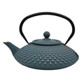 Teal Blue Hobnail Design 42oz Cast Iron Tea Pot (1/8)