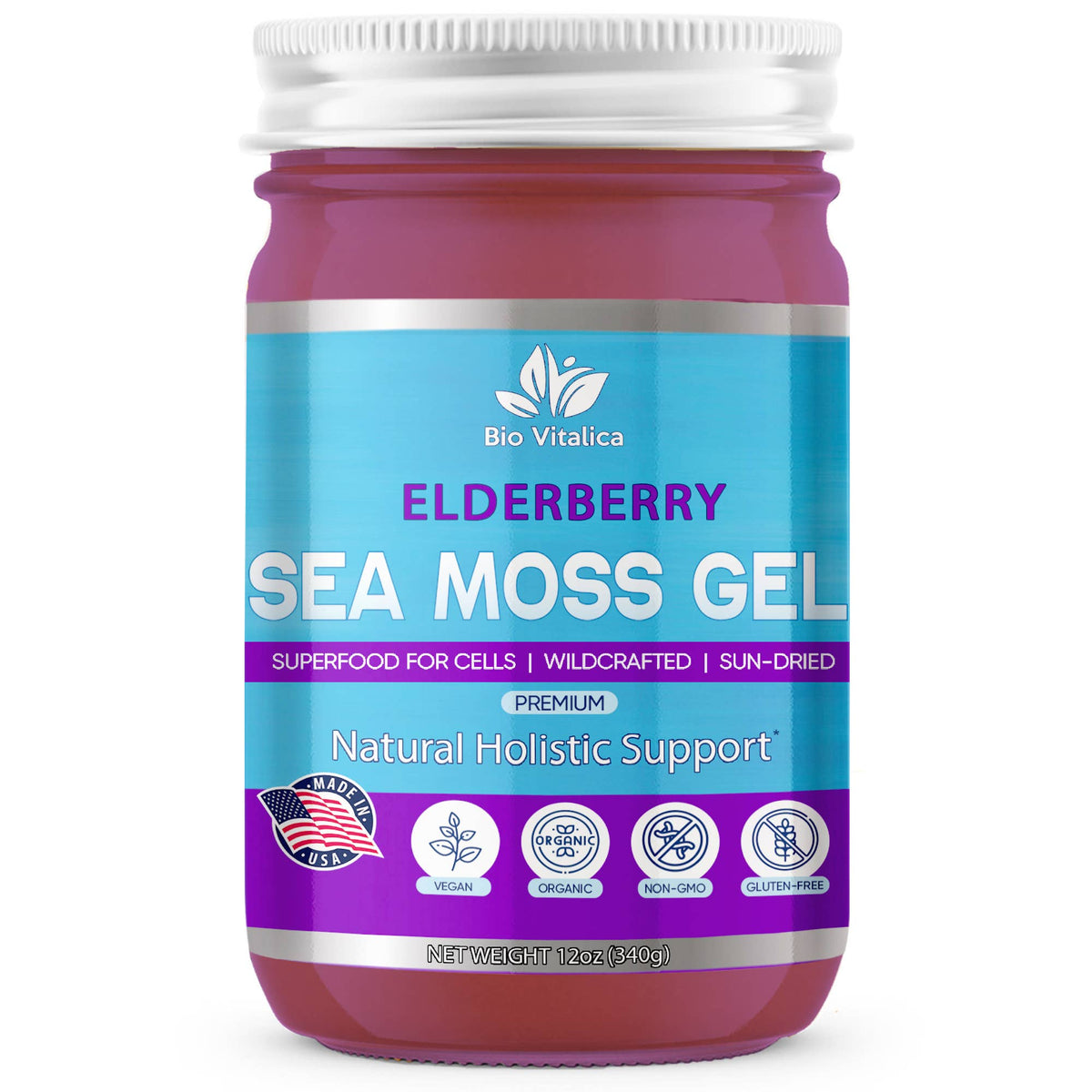 Sea Moss Elderberry Gel by Bio Vitalica