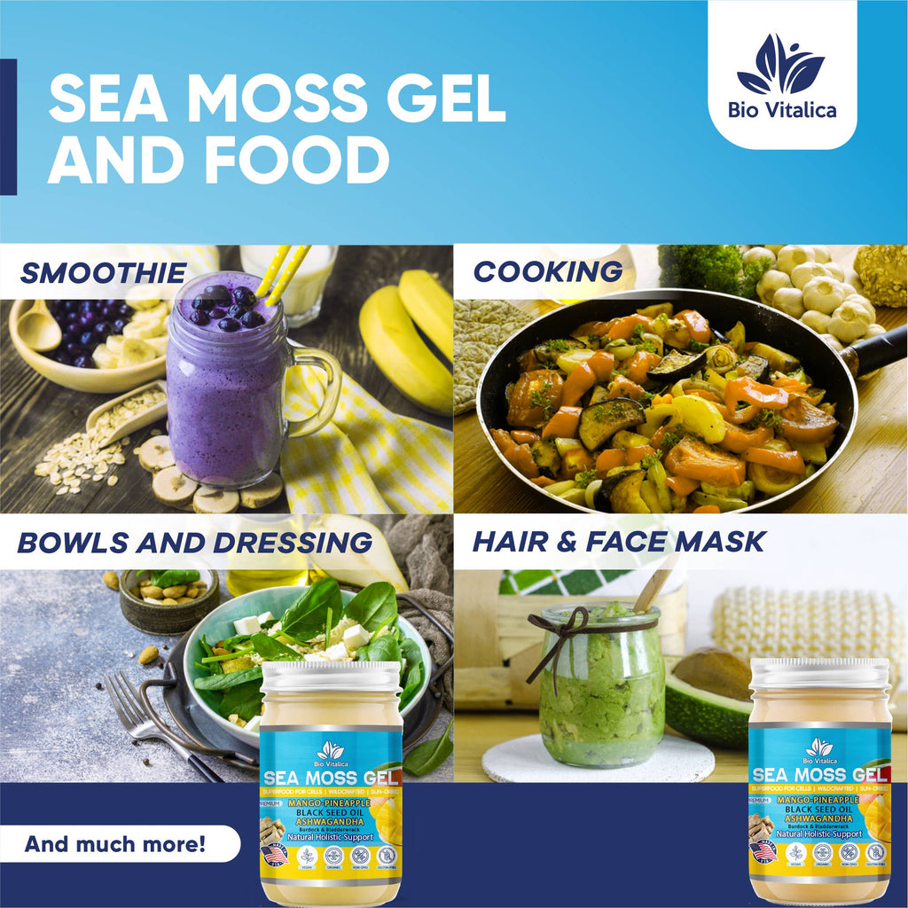 Mango-Pineapple Sea Moss Gel Black Seed Oil & Ashwagandha