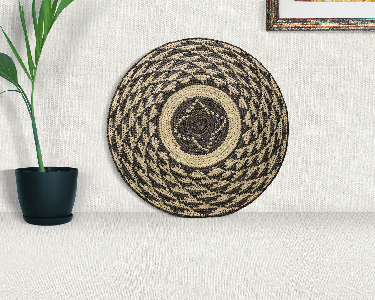 14" Handwoven Chopper Maze Bowl for Wall Basket Decor