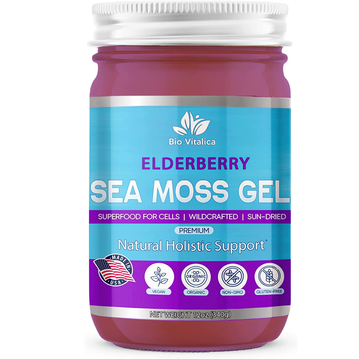 Sea Moss Elderberry Gel by Bio Vitalica