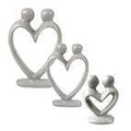 Lover's Heart Soapstone Sculptures - Natural Stone
