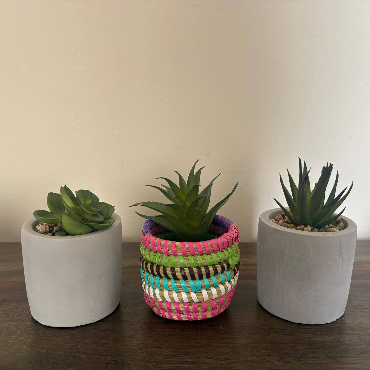 Flat Lidded Mini Sweetgrass Basket, Assorted - Set of 6