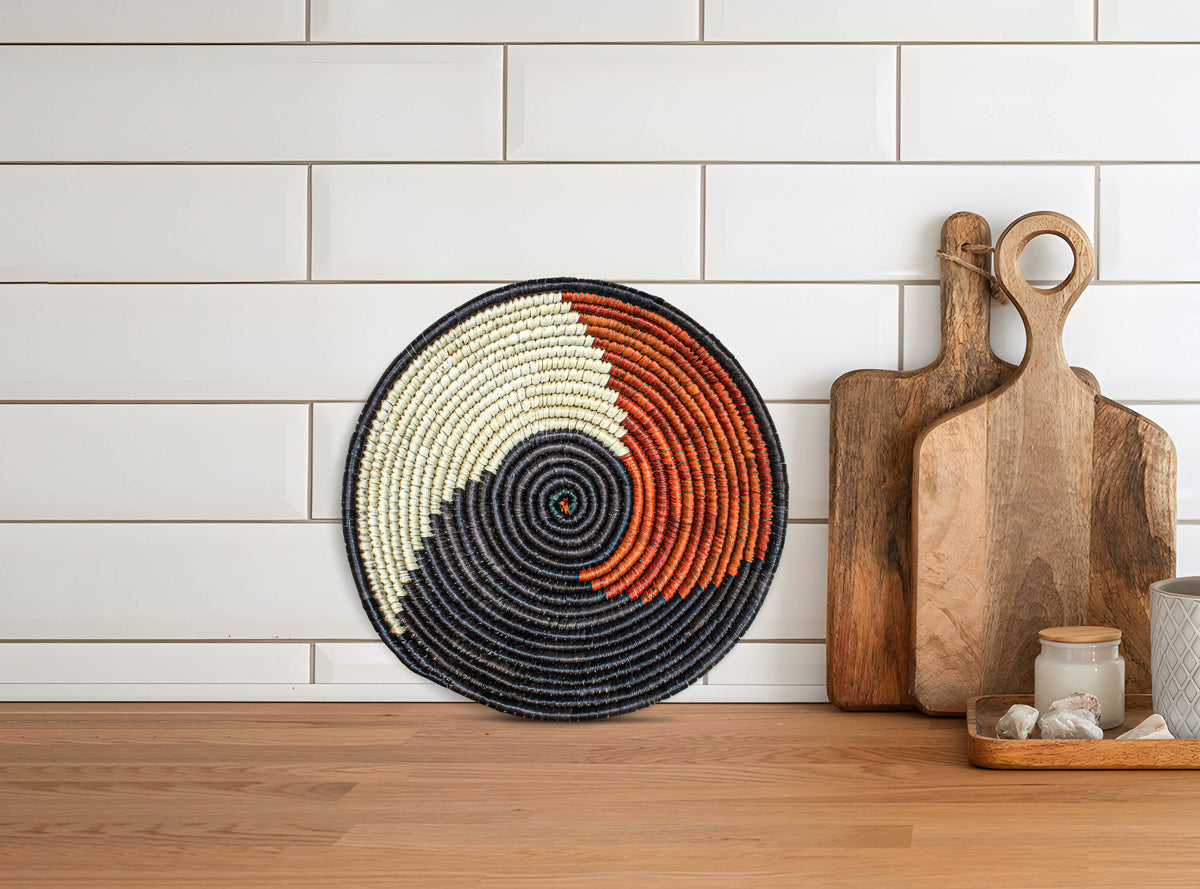 7” Handwoven Boho Bowl Basket - Organizer Basket