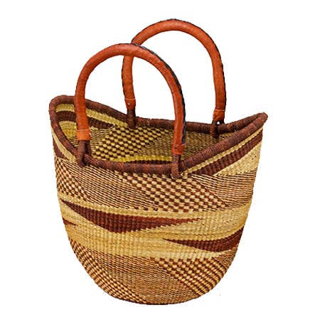African Bolga Baskets : Thick Rim Tote (G-136)