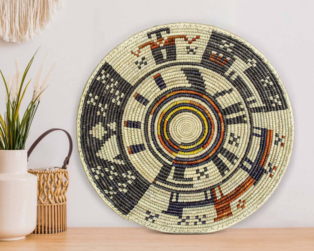 14" Handwoven Stories Bowl for Wall Basket Decor