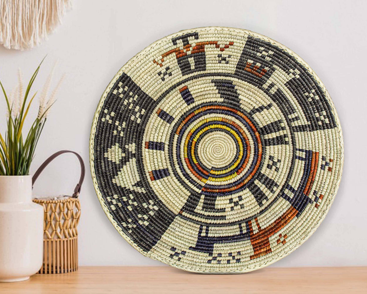 14" Handwoven Stories Bowl for Wall Basket Decor